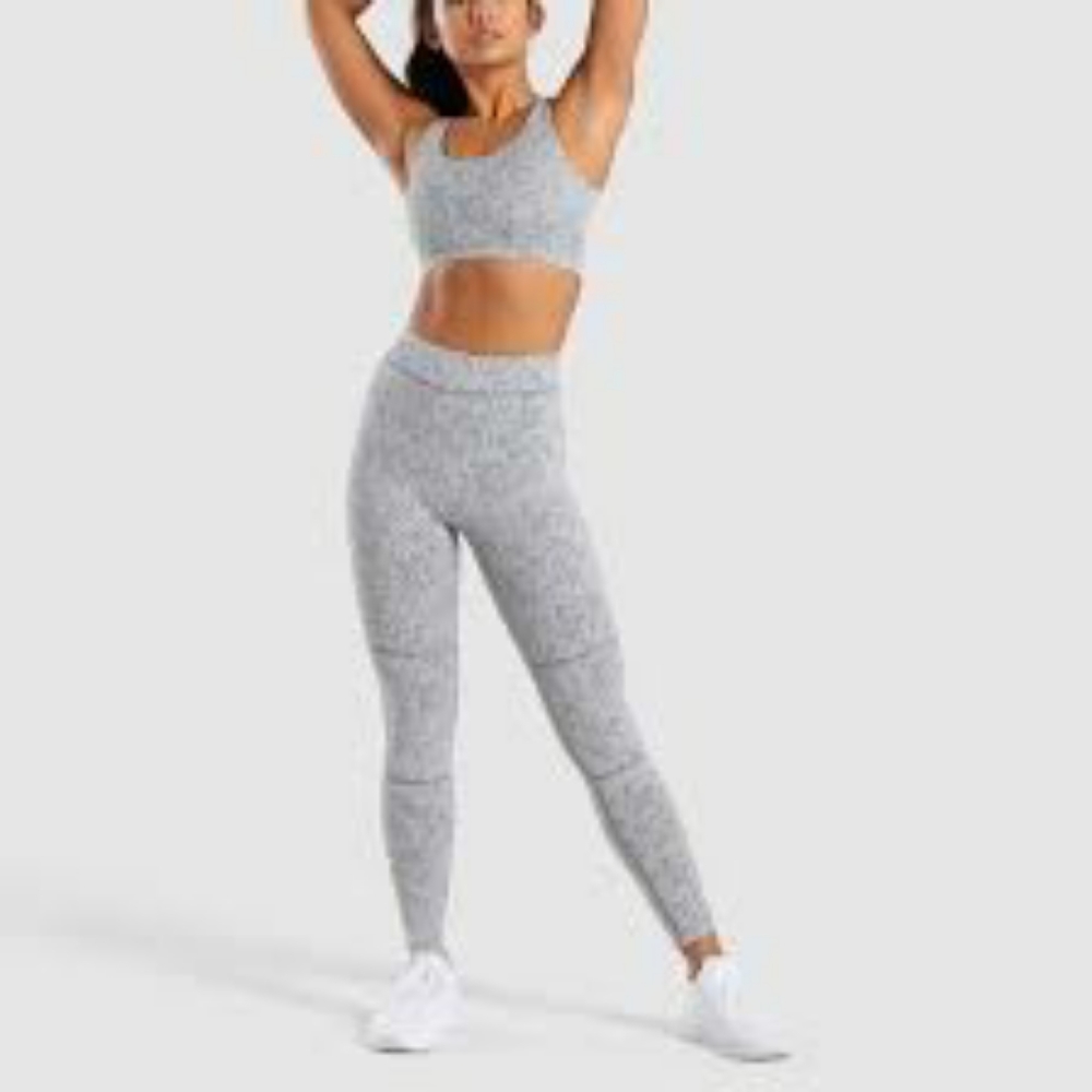 Gymshark fleur texture leggings charcoal Marl Xs